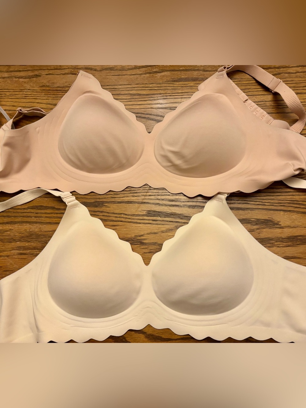 Seamless Scallop Edge Wireless Bra - Nude & Light Pink Momcozy Nursing